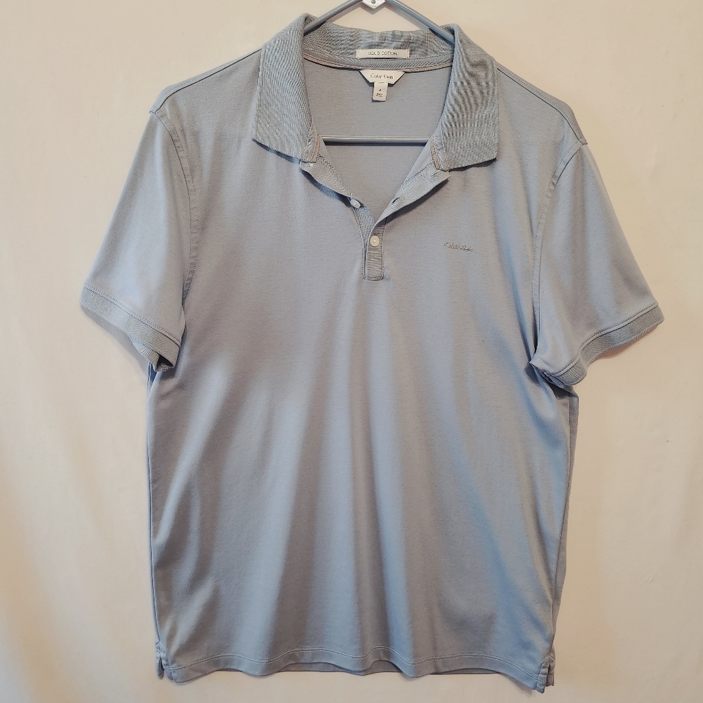 Calvin Klein Blue Liquid Cotton Polo
